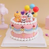 卡通派对帽小狗猫咪，软胶立体玩偶儿童，生日小动物蛋糕装饰摆件