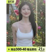 无袖港风小吊带背心女短上衣内搭辣妹打底衫白色美背夏季2024