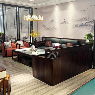 新中式实木沙发组合现代简约别墅大小户型客厅轻奢高端奢华型家具