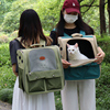 猫包双肩猫外出便携背包猫咪宠物，包大号(包大号，)书包帆布夏季装狗狗透气袋