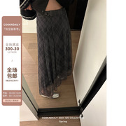 cookadaily人鱼_美学艺术，定染奢华灰格蓬蓬纱裙，女半身长裙子
