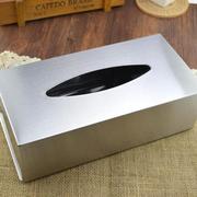 不锈钢长方形桌面纸巾盒方便卫生纸盒餐巾盒砂光化妆室挂墙纸巾盒