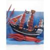 加勒比海盗船玩具模型滑行儿童海贼船舰艇帆船摆件八爪鱼大王乌贼