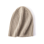 山羊绒冬季情侣款针织羊绒帽子欧美保暖纯色男女冷帽堆堆帽毛线帽