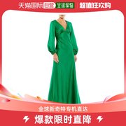 美国直邮mac duggal 女士 长袖连衣裙长裙缎面礼服