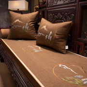 中式家用老式木家具盖巾沙发巾中国风红木沙发棉麻盖布可水洗定制