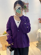 (紫色)霉霉紫色开衫毛衣，泰勒斯威夫特taylorswift同款