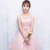 晚礼服女短款2023宴会时尚修身粉色伴娘服蓬蓬裙公主甜美韩式