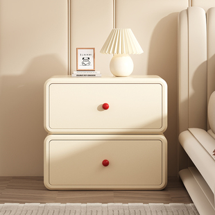 实木床头柜小型简约现代卧室收纳柜轻奢高级感奶油风小柜子