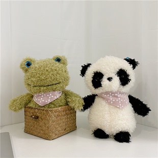 网红公仔毛绒玩具围巾，熊猫猪猪青蛙玩偶，睡觉抱枕布娃娃儿童礼物