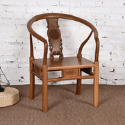 红木家具 鸡翅木圈椅 仿古中式实木太师椅茶椅皇宫椅书桌书房椅子