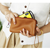 布谷森林原创女式真皮长款钱包，化妆包便携手拿包牛皮手机包c228