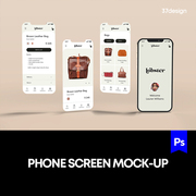9款iphone手机ui界面app设计作品智能贴图ps样机素材展示效果模板