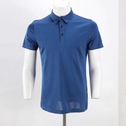 ad1男士短袖t恤夏季休闲polo领中年商务，纯色t100桑蚕丝短袖