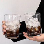 oranges咖啡店透明玻璃简约水杯冰拿铁，咖啡杯饮品杯果汁杯冷饮杯