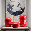 新中式陶瓷花瓶摆件，客厅插花欧式现代简约电视柜样板房家具装饰品