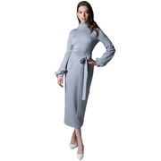 Long-sleeved dress with standing collar 秋冬立领长袖连衣裙女