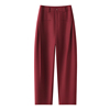 2024年春夏季休闲红色时尚九分哈伦宽松升级版的高端镰裤女
