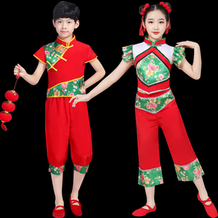 六一儿童节演出服女童喜庆民族，秧歌舞表演服幼儿手绢舞蹈服装