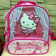 外限定Hello Kitty闪闪芭蕾女孩系列~银葱美丽书包后背包S号