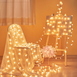 led星星灯小彩灯闪灯串灯满天星，圣诞装饰房间，卧室生日氛围灯布置