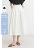 法丝璐法式高腰半身裙女夏中长款白色伞裙设计感显瘦气质a字长裙
