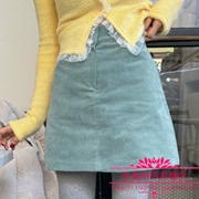 韩国24年早春款气质女郎时尚糖果色包臀A字短裙半身裙