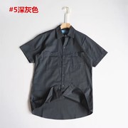 春夏季外贸大码男装衬衣百搭简约宽松工作服休闲工装短袖衬衫