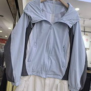 撞色拼接连帽外套女春季新款下摆抽绳宽松显瘦百搭休闲上衣霞0.47