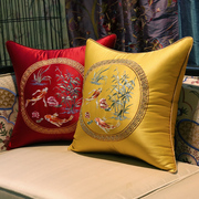 现代中式绣花抱枕红木沙发靠垫，套客厅中国风，正方形靠包大含芯定制