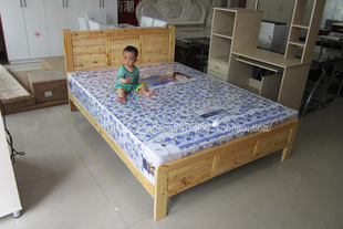 环保香柏木床 全实木床 1.2米单人床 1.5米1.8m双人床 简易床