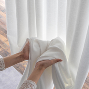 买一送一加厚窗纱100透光不透人窗帘纱白色纱帘成品卧室飘窗阳台