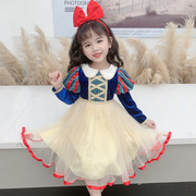 加绒白雪公主裙冬季长袖连衣裙子，娃娃领韩国绒爱莎裙子服装