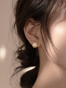 925纯银猫眼石耳钉女小众设计耳环2021年夏季耳饰女