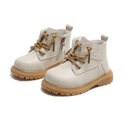 宝宝学步鞋子秋冬季女童马丁靴子加绒小童棉鞋，婴儿男童皮鞋儿童鞋