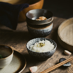 创意米饭碗单个陶瓷餐具碗碟，套装复古汤碗餐厅，碗日式家用吃饭小碗