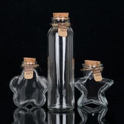幸运星星瓶子许愿罐漂流空瓶520玻璃装乾燥花贝壳沙漠滩diy透明创