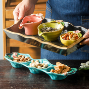 水果盘客厅家用糖果盘精致果盘创意，日式风格零食，盘分格个性干果盘