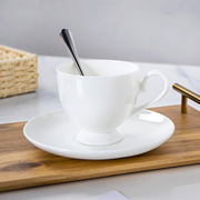 景德镇欧式骨瓷白色杯子下午陶瓷茶具创意居家软装咖啡杯碟送勺子