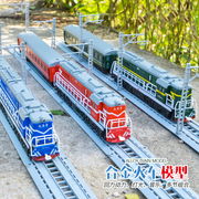 蒸汽机车玩具模型绿皮火车头，内燃机车回力仿真合金声，光男孩玩具车