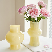 高级感灯笼玻璃花瓶透明ins客厅，水培鲜花玫瑰插花器装饰摆件网红