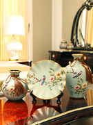 欧式田园复古陶瓷花瓶三件套电视柜酒柜创意，玄关软装饰工艺品摆件