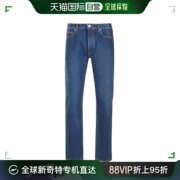 香港直邮off-white男士灰白色，低腰直筒牛仔裤omya175c99den004