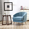 2023新北欧(新北欧)创意单人沙发圆弧形洽谈椅，客厅卧室布艺现代时尚小沙