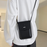 时尚高级感斜挎包迷你复古pu单肩包纯色竖款手机，包潮牌翻盖小方包