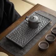 粗陶长方形干泡盘家用简约小茶盘茶壶茶杯，陶瓷办公室功夫茶具