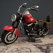 摩托车模型摆件红色 手工铁艺摩托车模型摆件旅游纪念品车模型