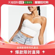 香港直邮潮奢 Topshop 女士 简洁款拼接抹胸乳白色紧身胸衣