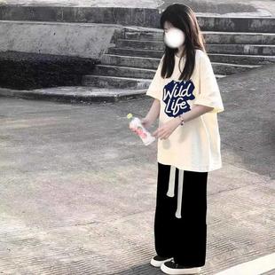 夏季韩版16少女纯棉短袖13初，中学生14岁女孩，休闲两件套装一套衣服