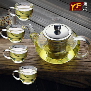 雅风耐高温加厚玻璃茶壶单壶家用电陶炉煮茶壶过滤泡茶壶茶具套装
